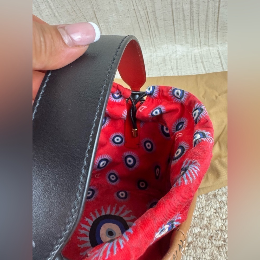CHRISTIAN LOUBOUTIN Greekaba Mini Embossed Antique Bucket Bag In Multi/Black. - Picture 16 of 16